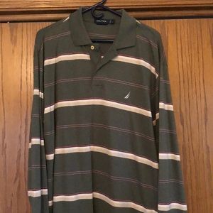 Nautica long sleeve polo size large.